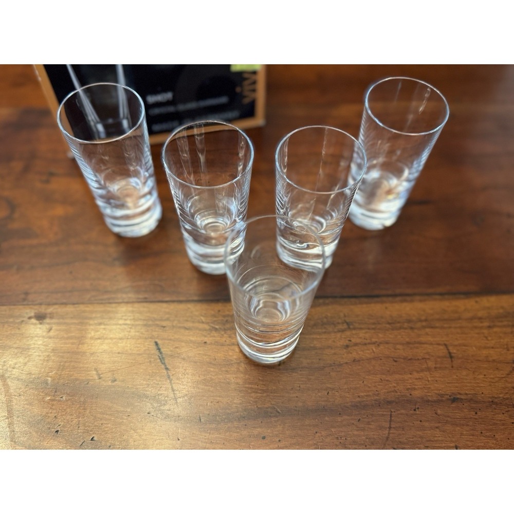 Set Of 5 Vivendi Clear Crystal Shot Glasses by Nachtmann Bavarian Crystal New 3"